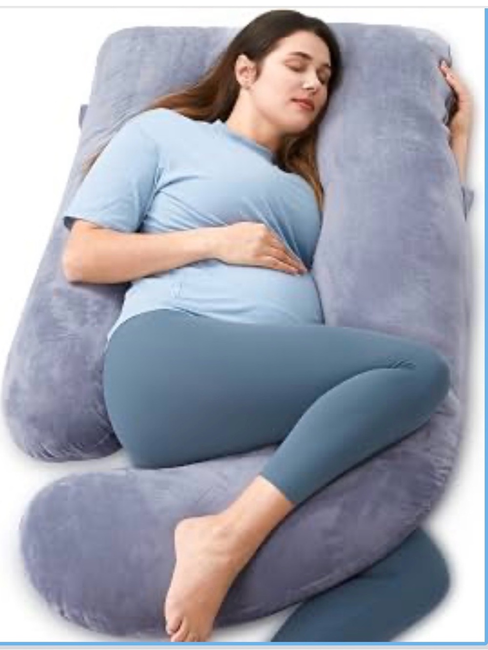 Momcozy - Full-Body Support Pillow in Grey for Side Sleeping